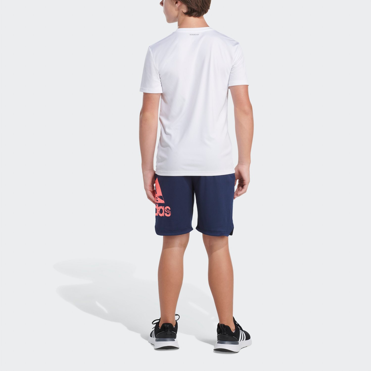 adidas Boys’ AEROREADY Elastic Waistband Big Logo Shorts - view number 2