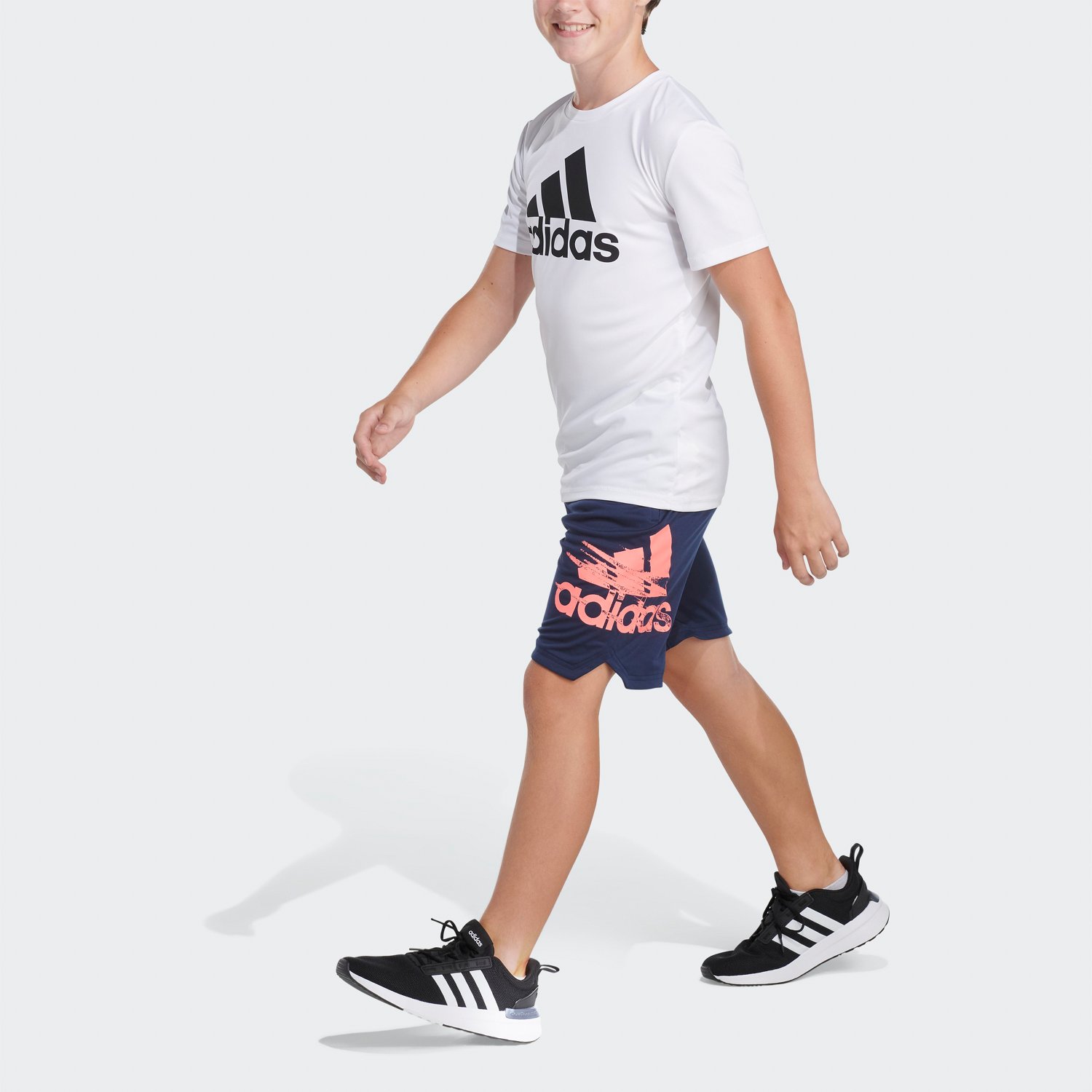 adidas Boys’ AEROREADY Elastic Waistband Big Logo Shorts - view number 3