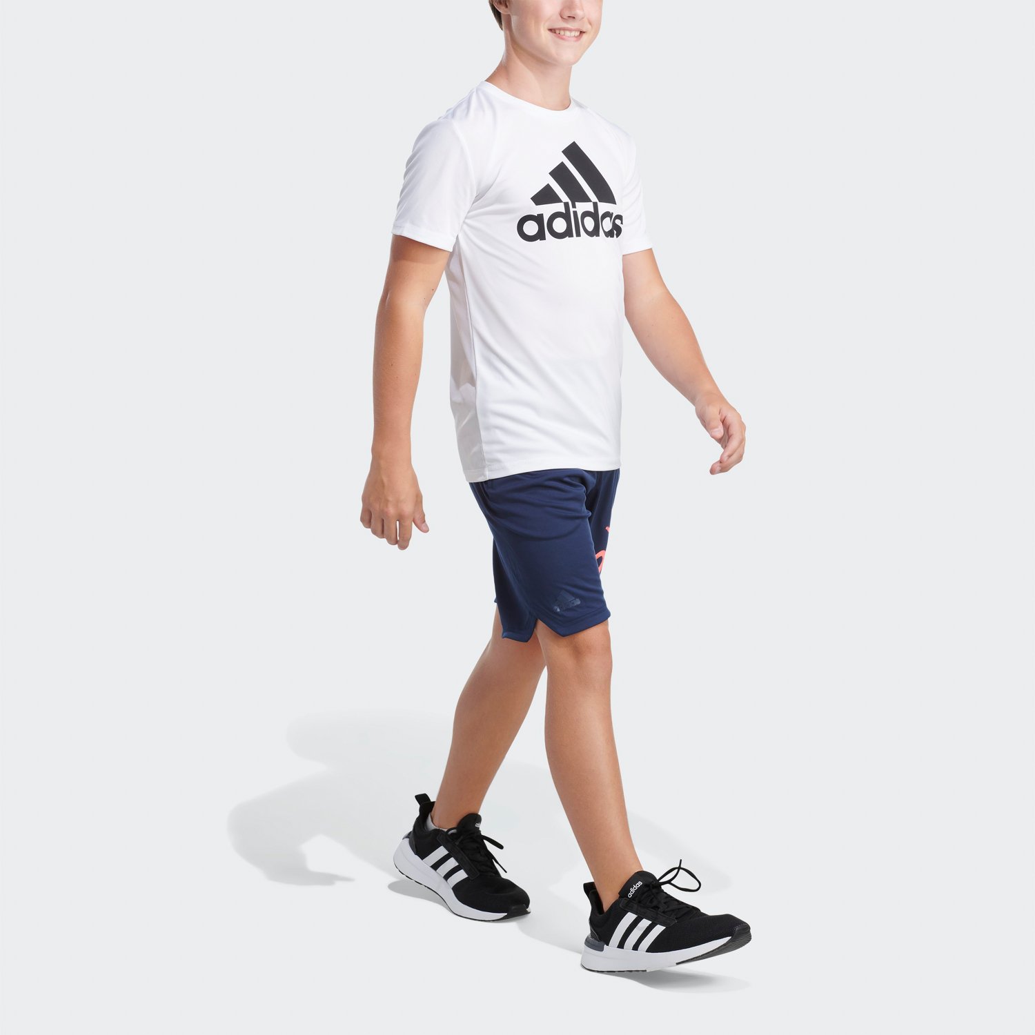 adidas Boys’ AEROREADY Elastic Waistband Big Logo Shorts - view number 4