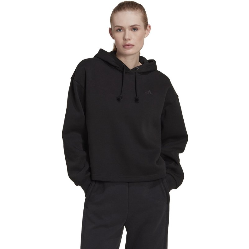adidas Women’s Badge of Sport All Season Fleece Hoodie Black, Large - Women's Athletic Fleece at Academy Sports product image