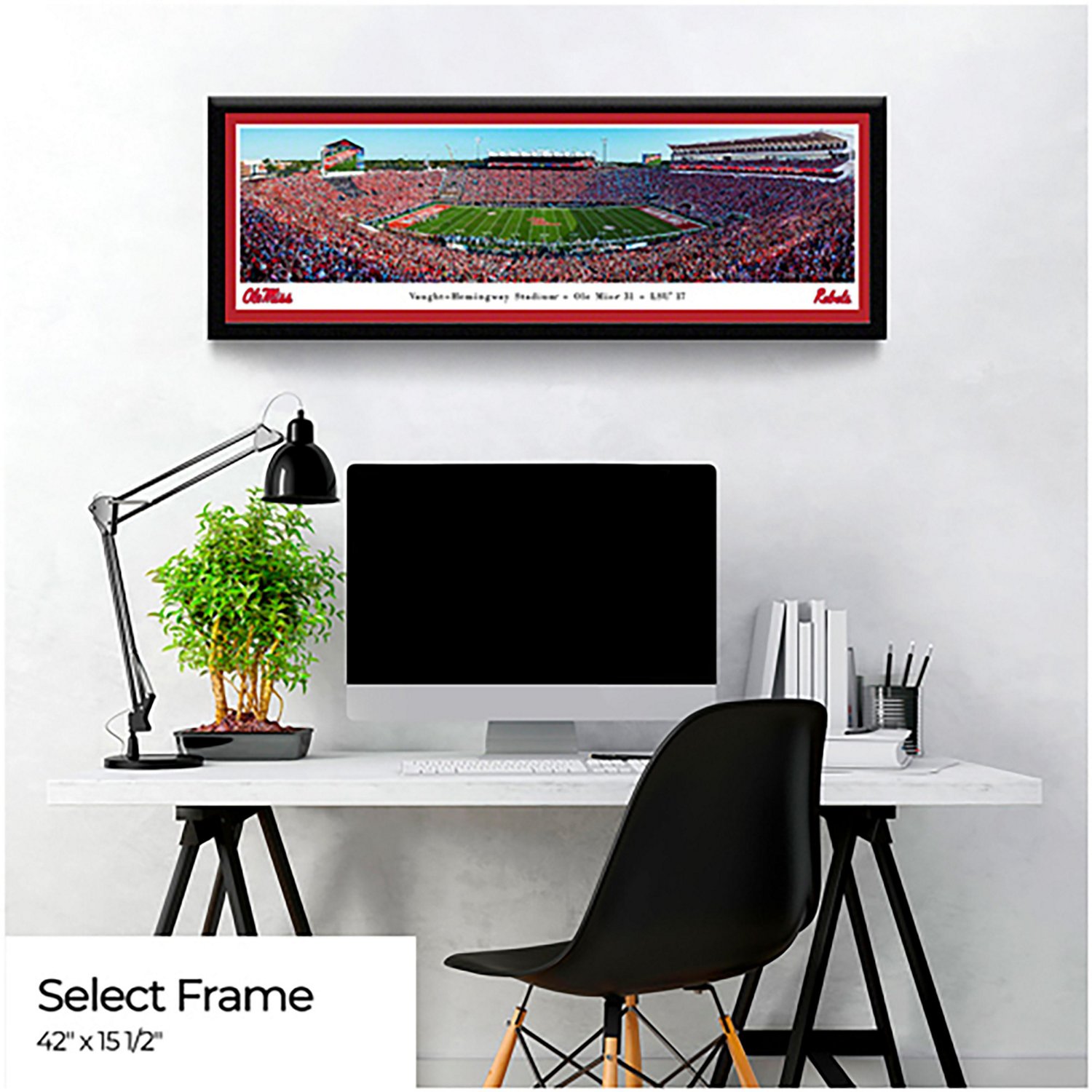 Blakeway Worldwide Panoramas University of Mississippi Football Single Mat Select Framed Panoramic Print - view number 2