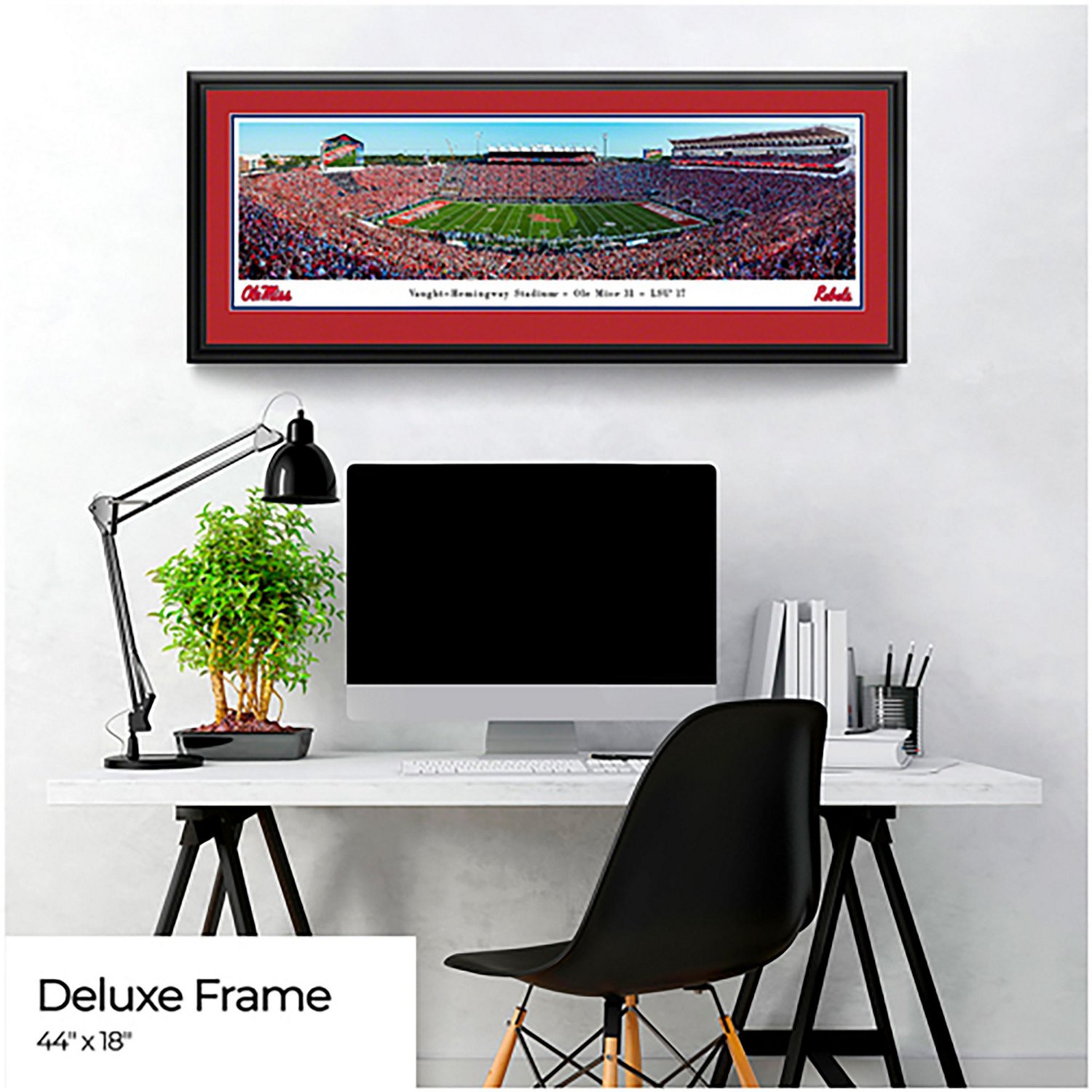 Blakeway Worldwide Panoramas University of Mississippi Football Double Mat Deluxe Framed Panoramic Print - view number 2