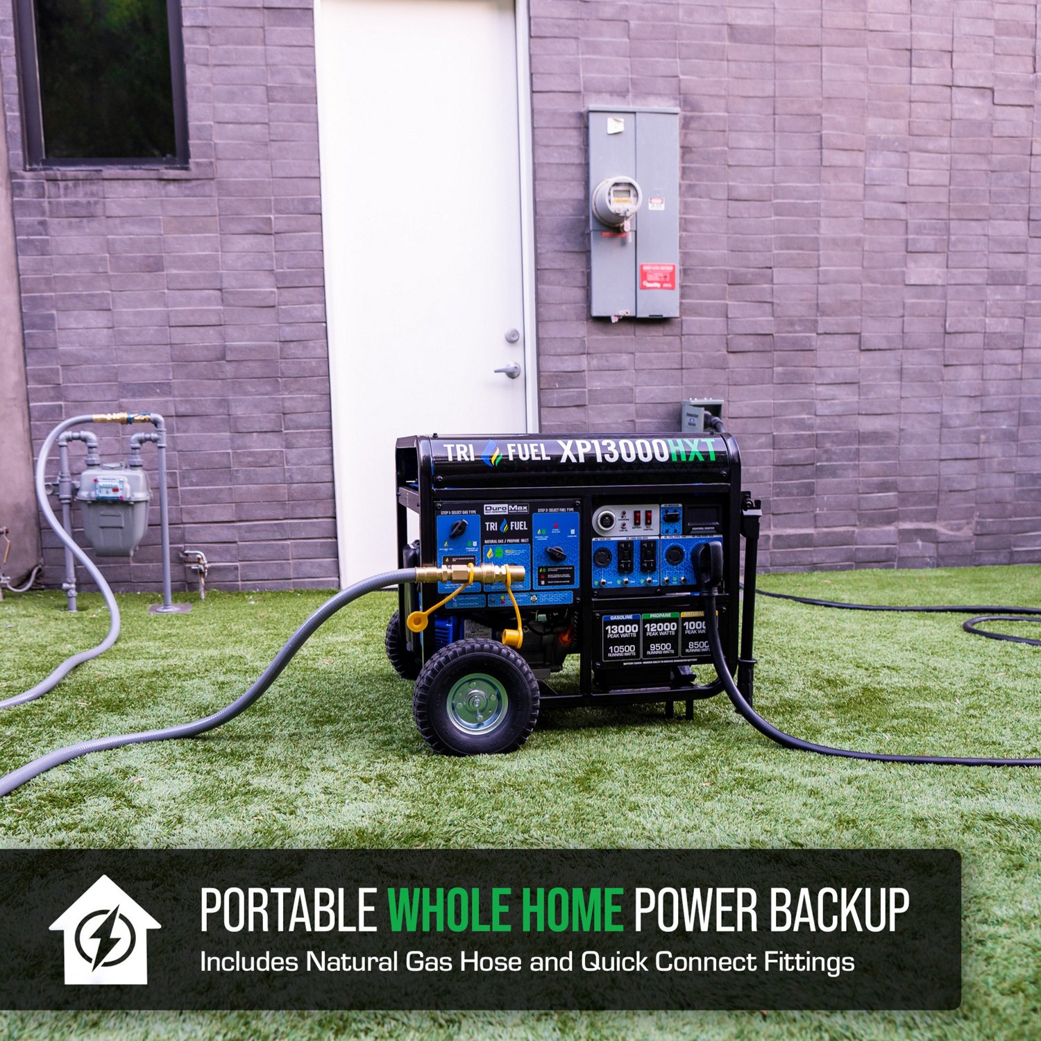 DuroMax 13,000 W 500cc Tri Fuel Portable HXT Generator with CO Alert - view number 6