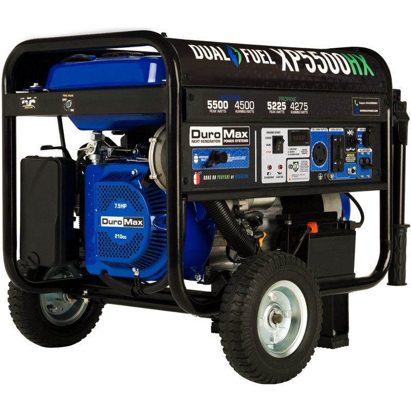 Photos - Generator DuroMax 5,500 W 210cc Dual Fuel Portable HX  with CO Alert Blue - Camping Appliances at Academy Sports XP5500HX