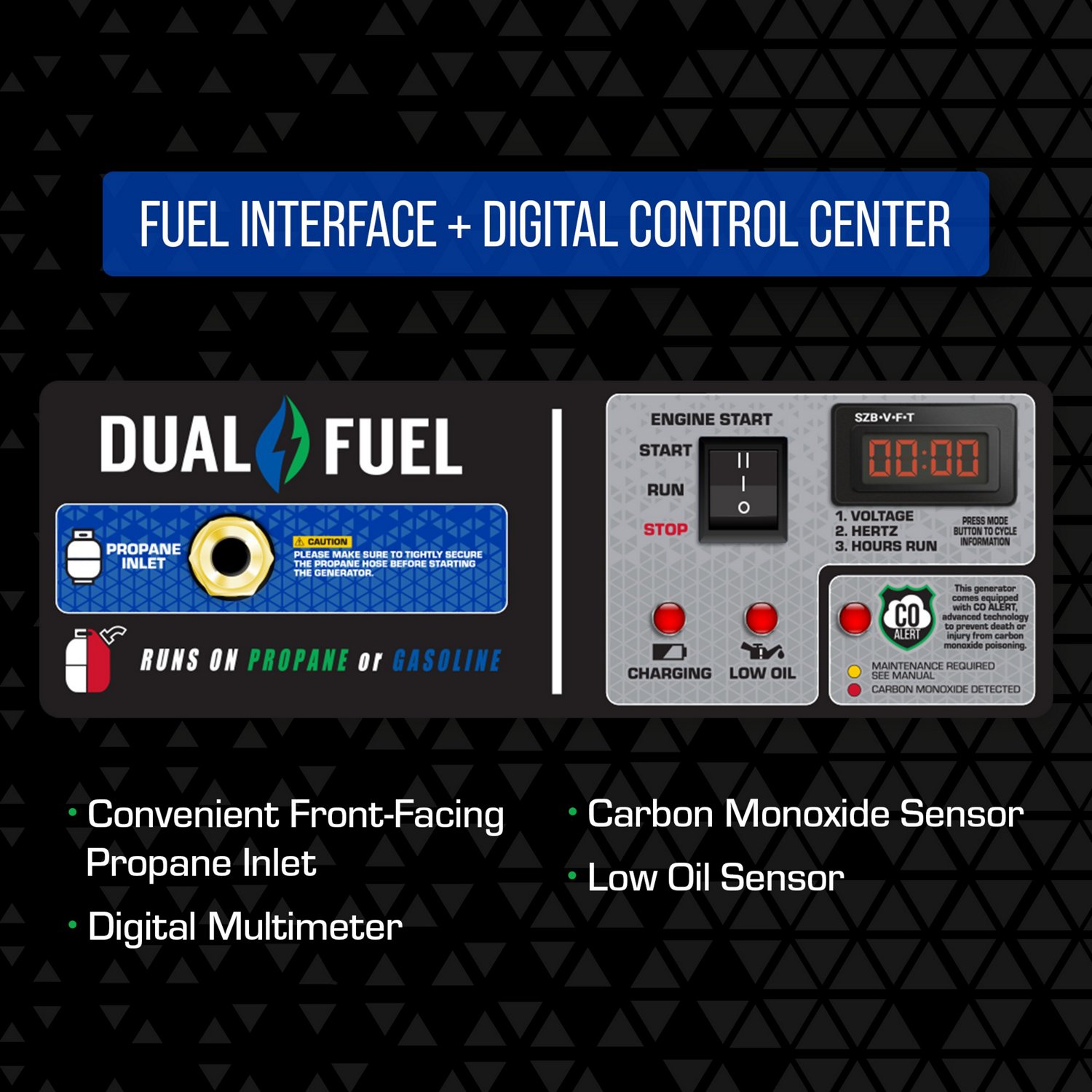 DuroMax 5,500 W 210cc Dual Fuel Portable HX Generator with CO Alert                                                              - view number 3