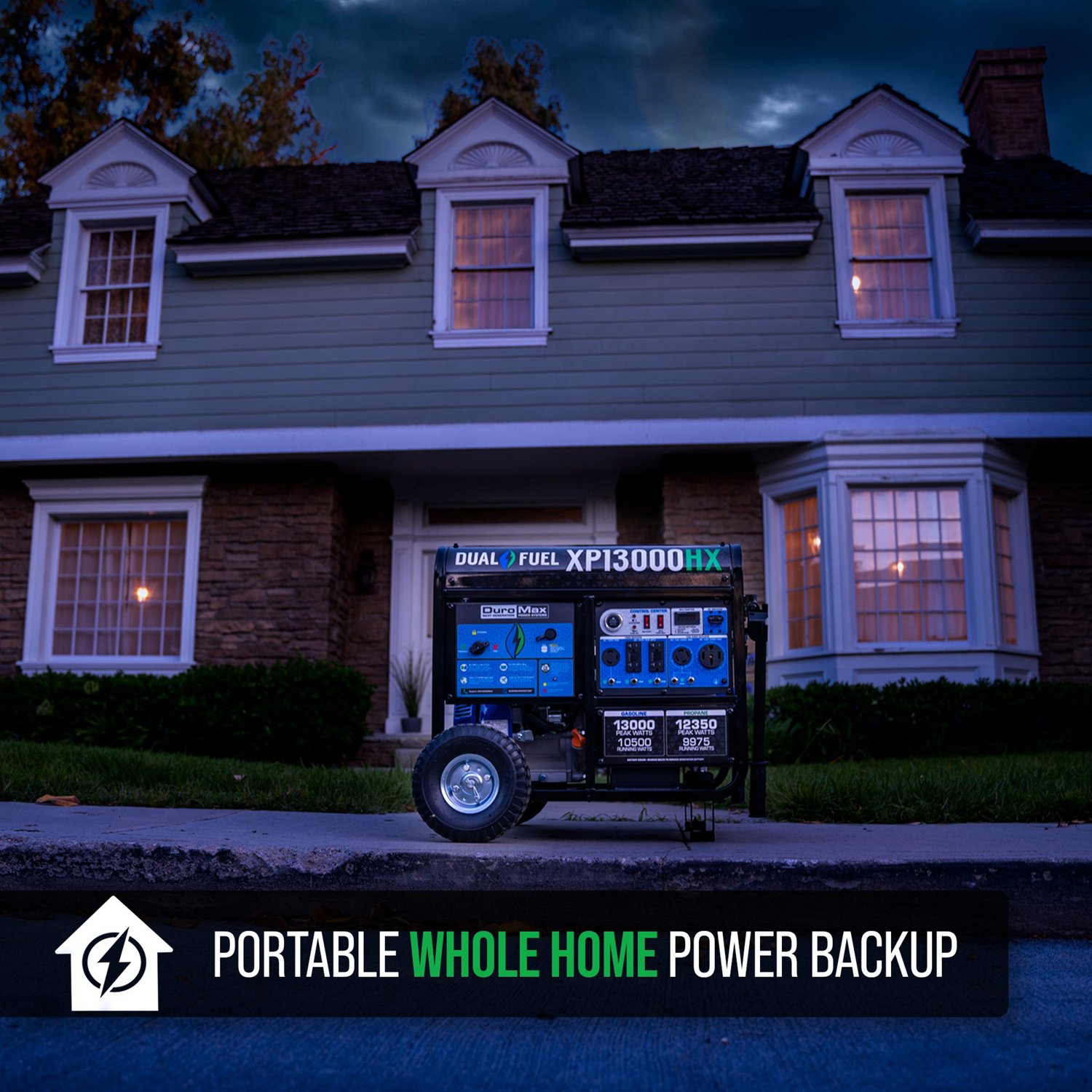 DuroMax 13,000 W 500cc Dual Fuel Portable HX Generator with CO Alert - view number 6