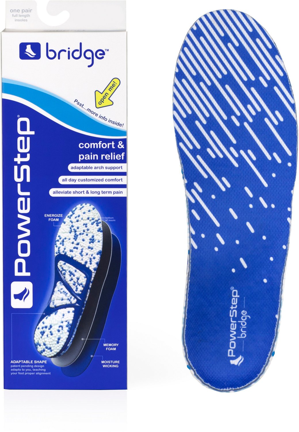 PowerStep Bridge Adults’ Running Insoles Academy