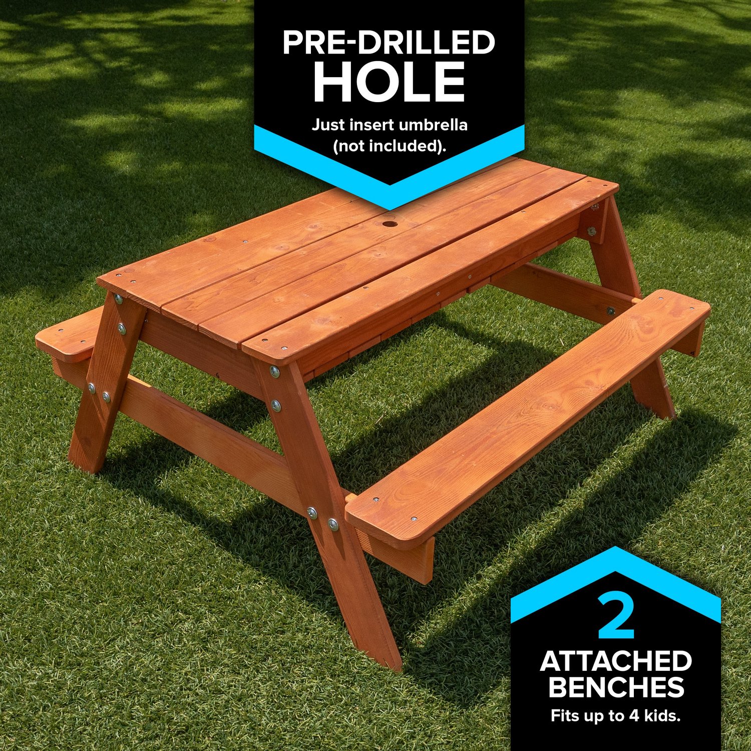 Sportspower Kids Wooden Picnic Table with Sand and Water Play Area                                                               - view number 4