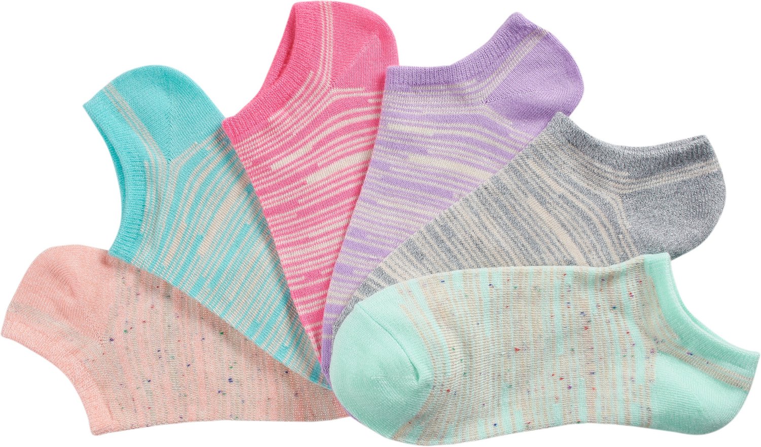 BCG Women's Stripes No-Show Socks 6-Pack