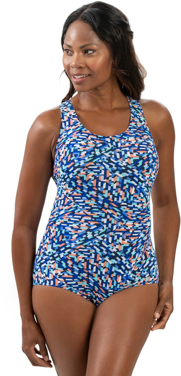 Women's Dolfin Aquashape Print UPF 50+ Lap One-Piece Swimsuit