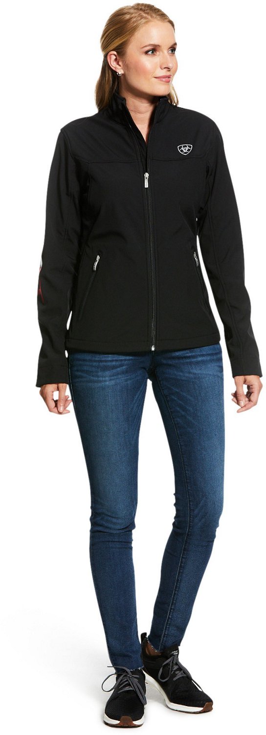 Women's Classic Team USA/MEX Softshell Jacket in Black, Size: Medium by  Ariat