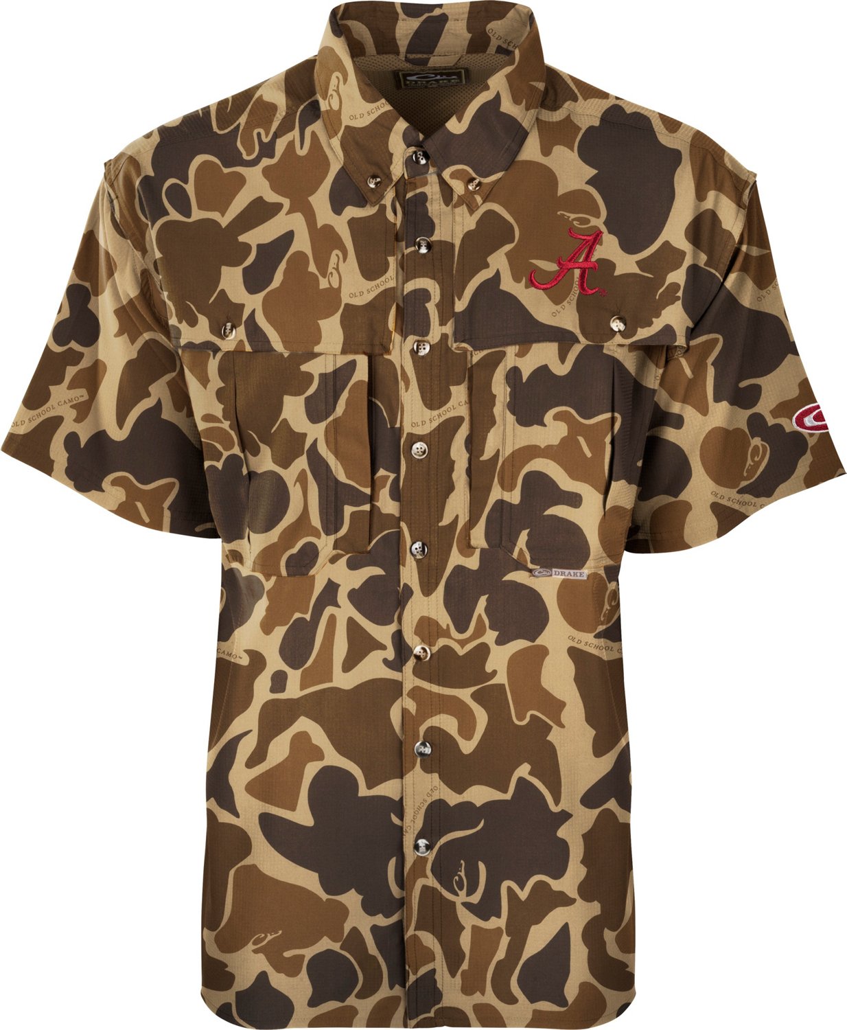 Drake Men's University of Alabama Old School Camo Flyweight Wingshooter T-shirt