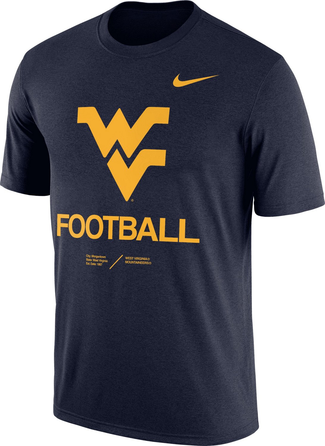 Nike Men's West Virginia University Dri-FIT Legend Team Short Sleeve T ...