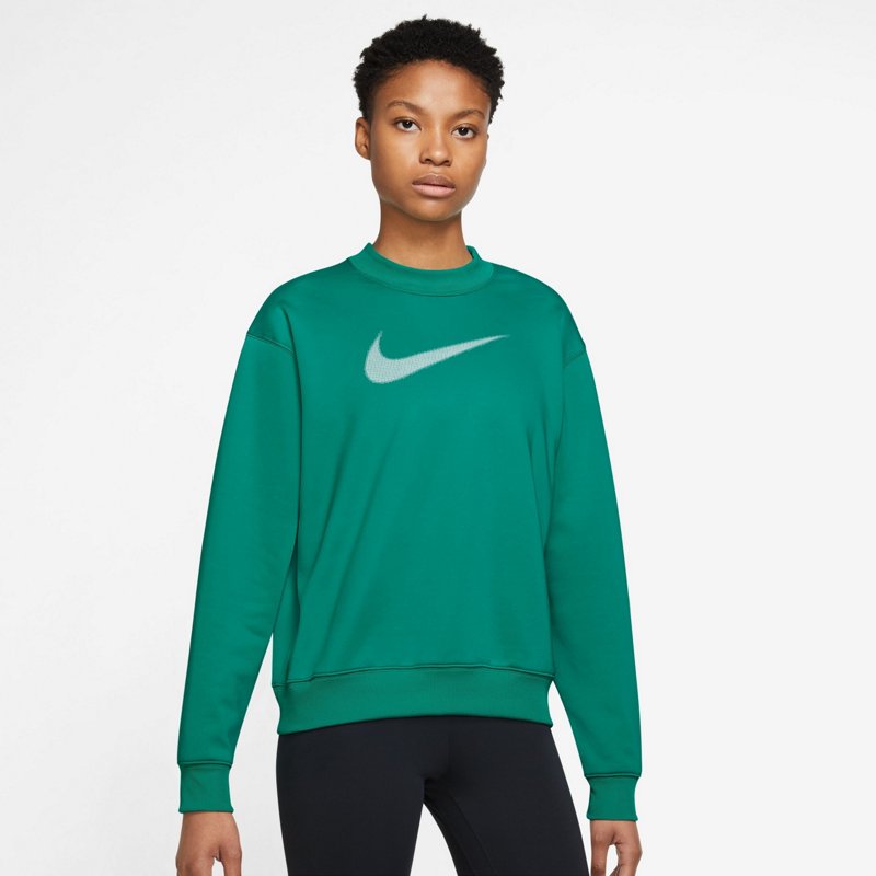 Nike Women's Therma-FIT All Time Graphic Pullover Crew Neck Sweatshirt Green, Medium - Women's Athletic Fleece at Academy Sports product image