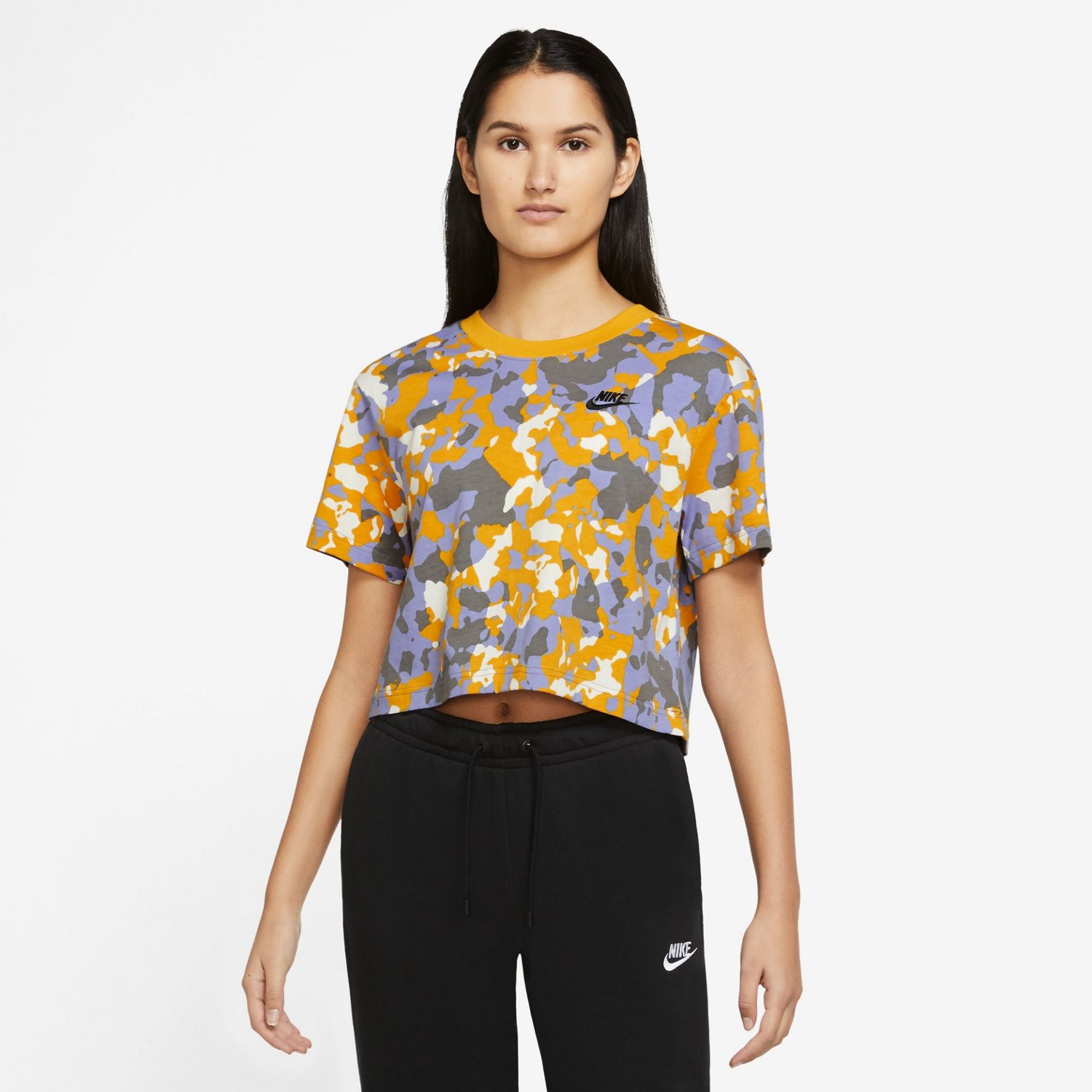 Nike floral crop outlet top