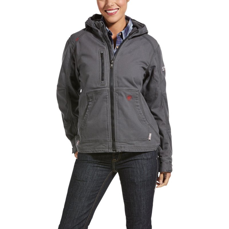 Ariat Women's FR DuraLight Stretch Canvas Jacket Gray, Medium - Women's Athletic Jackets at Academy Sports product image