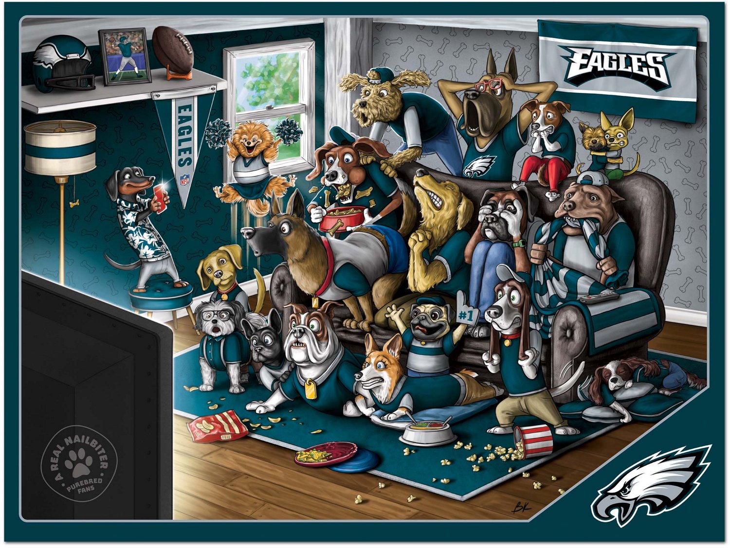 YouTheFan Philadelphia Eagles Purebred Fans 500 Piece Puzzle  - view number 2