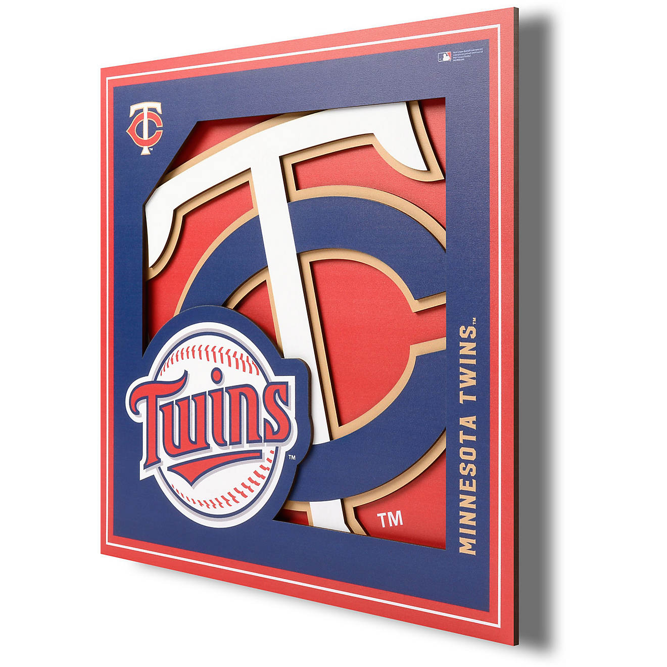 YouTheFan Minnesota Twins 3-D Logo Series 12 in x 12 in Wall Art                                                                 - view number 1