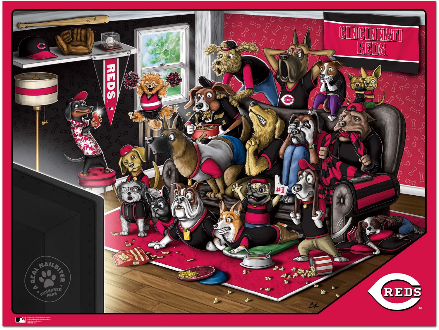 YouTheFan Cincinnati Reds Purebred Fans 500 Piece Puzzle  - view number 2