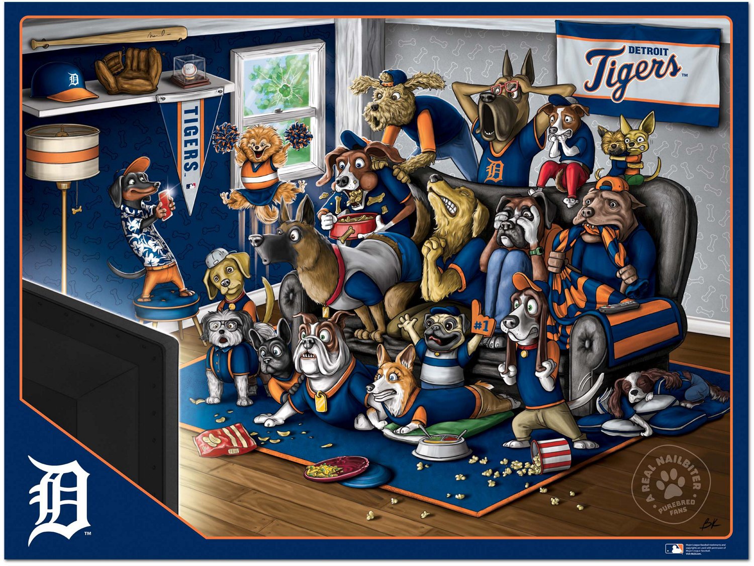 YouTheFan Detroit Tigers Purebred Fans 500 Piece Puzzle  - view number 2
