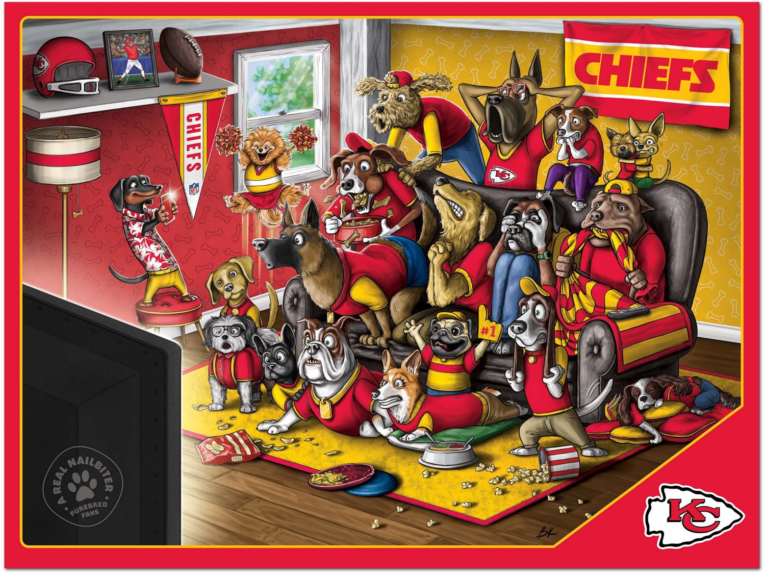 YouTheFan Kansas City Chiefs Purebred Fans 500 Piece Puzzle  - view number 2
