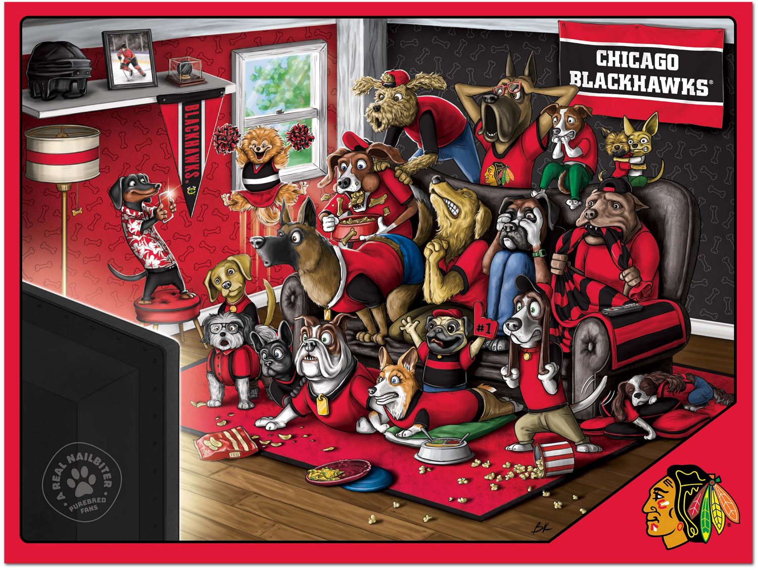YouTheFan Chicago Blackhawks Purebred Fans 500 Piece Puzzle  - view number 2