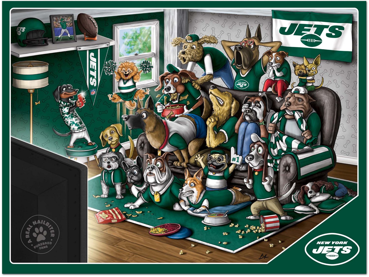 YouTheFan New York Jets Purebred Fans 500 Piece Puzzle                                                                           - view number 2