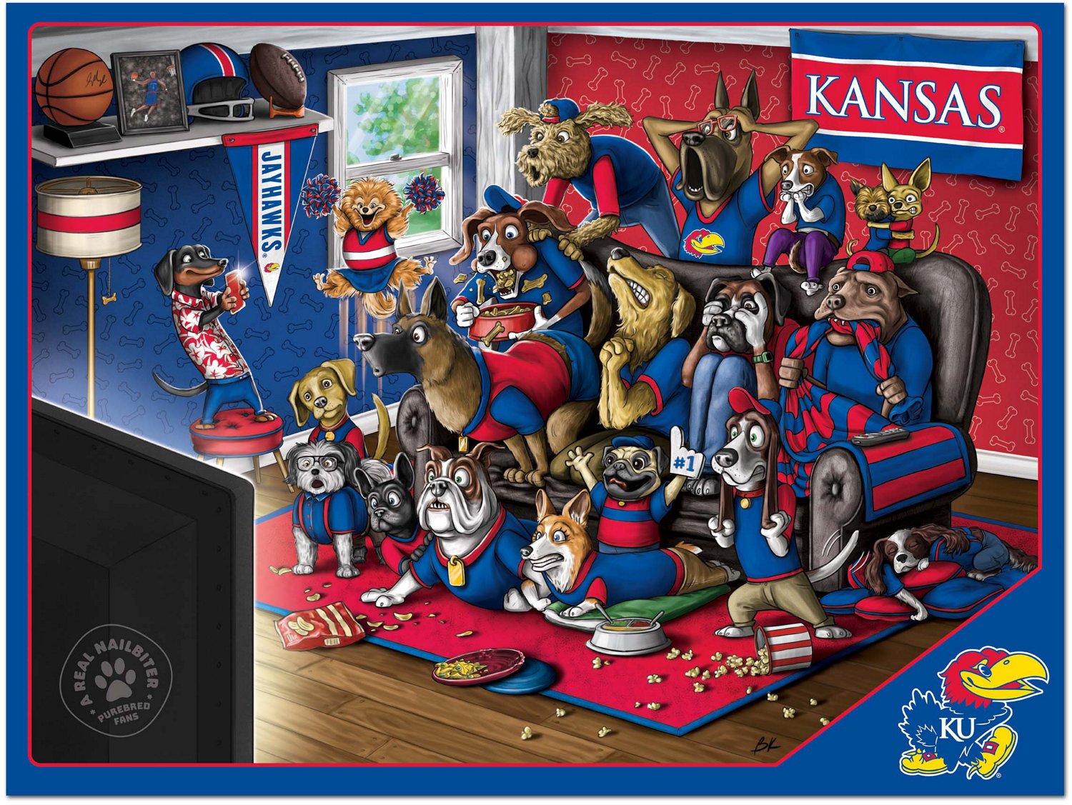YouTheFan University of Kansas Purebred Fans 500 Piece Puzzle  - view number 2