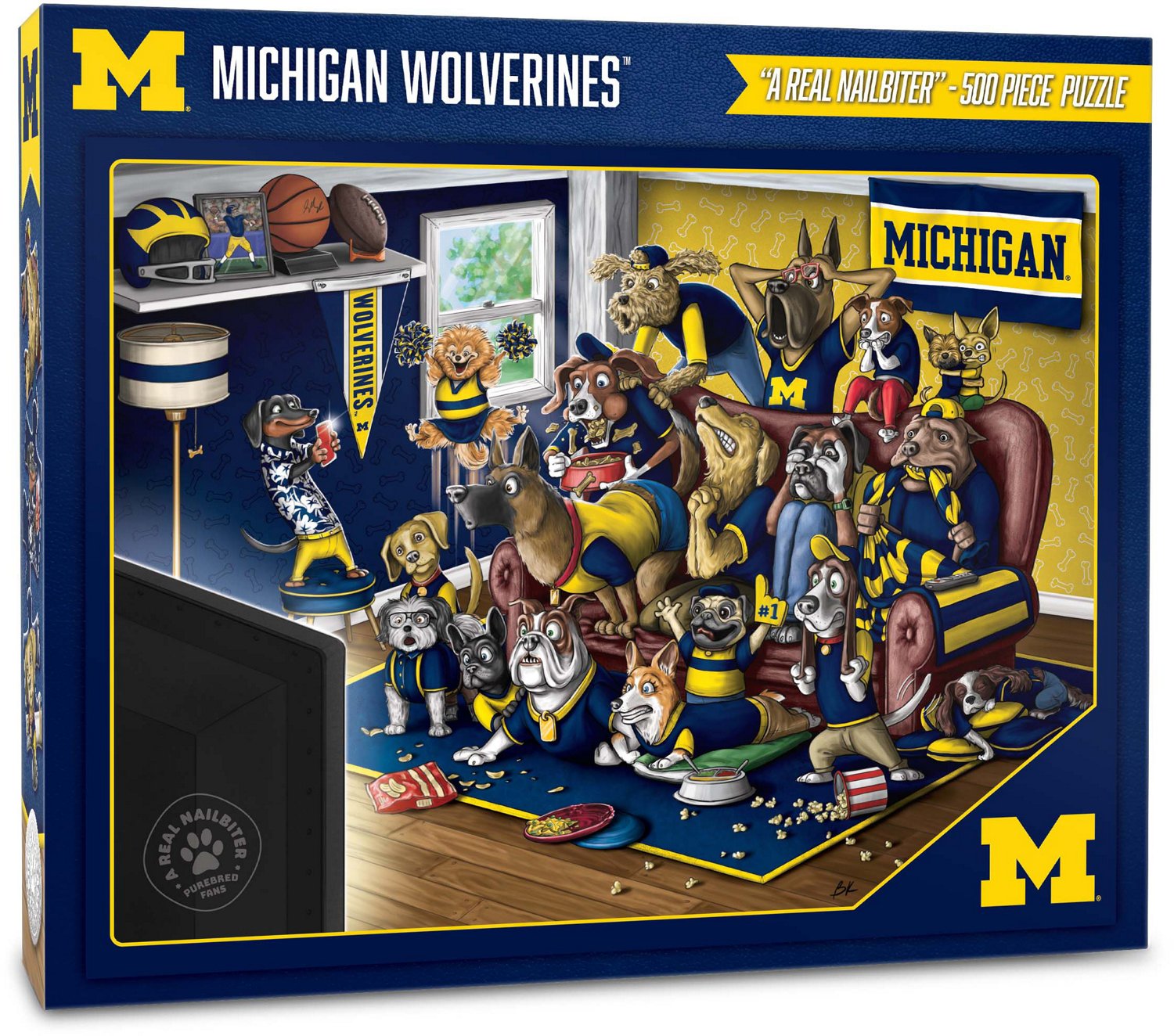 YouTheFan University of Michigan Purebred Fans 500 Piece Puzzle