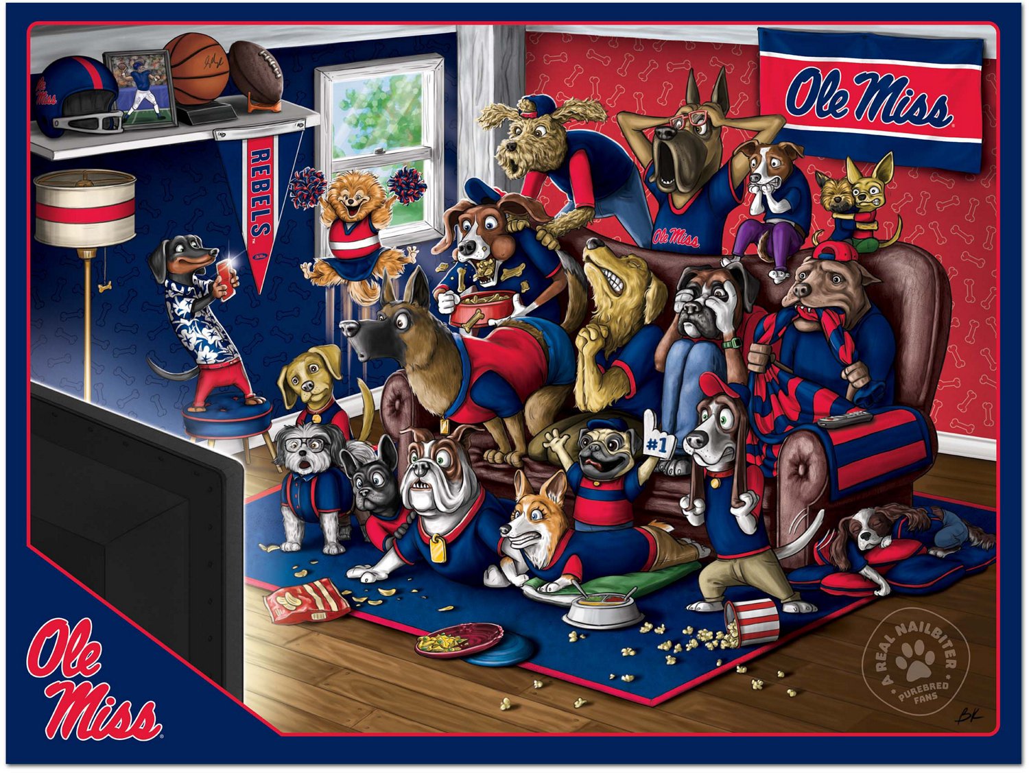 YouTheFan University of Mississippi Purebred Fans 500 Piece Puzzle