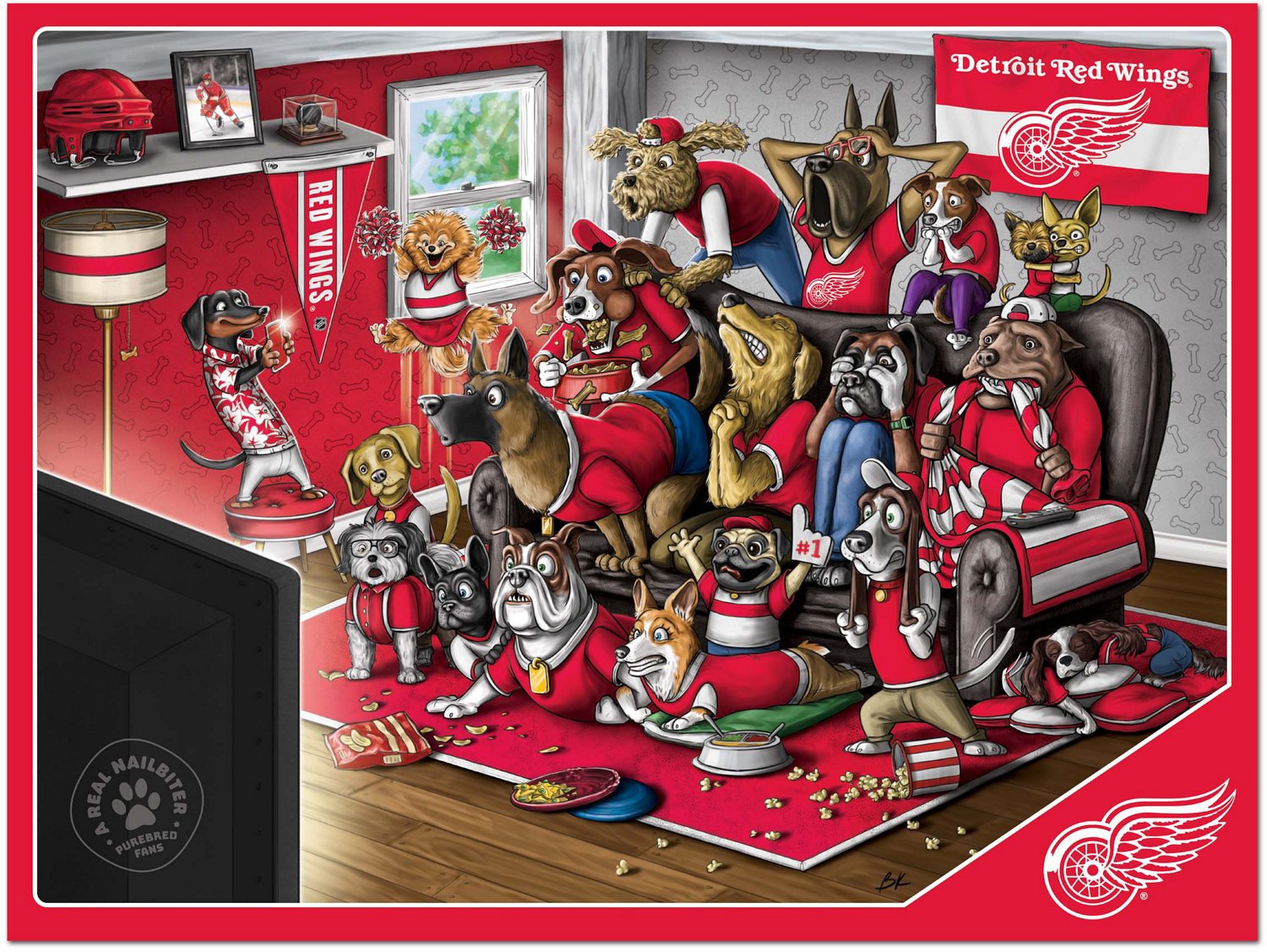 YouTheFan Detroit Red Wings Purebred Fans 500 Piece Puzzle  - view number 2