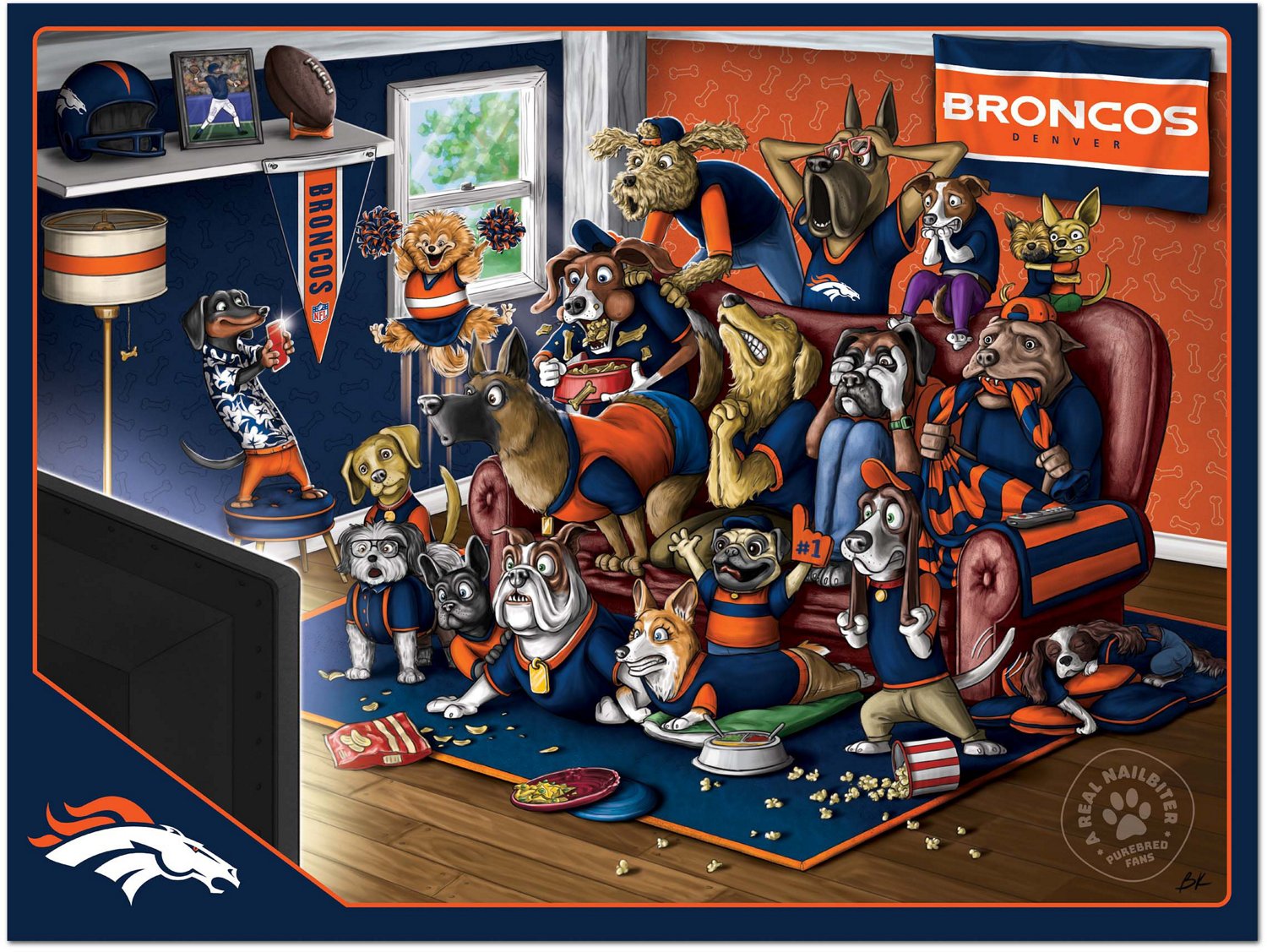 YouTheFan Denver Broncos Purebred Fans 500 Piece Puzzle  - view number 2