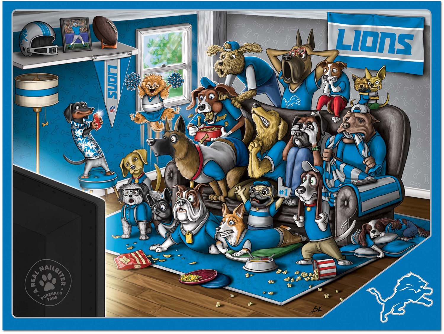 YouTheFan Detroit Lions Purebred Fans 500 Piece Puzzle  - view number 2