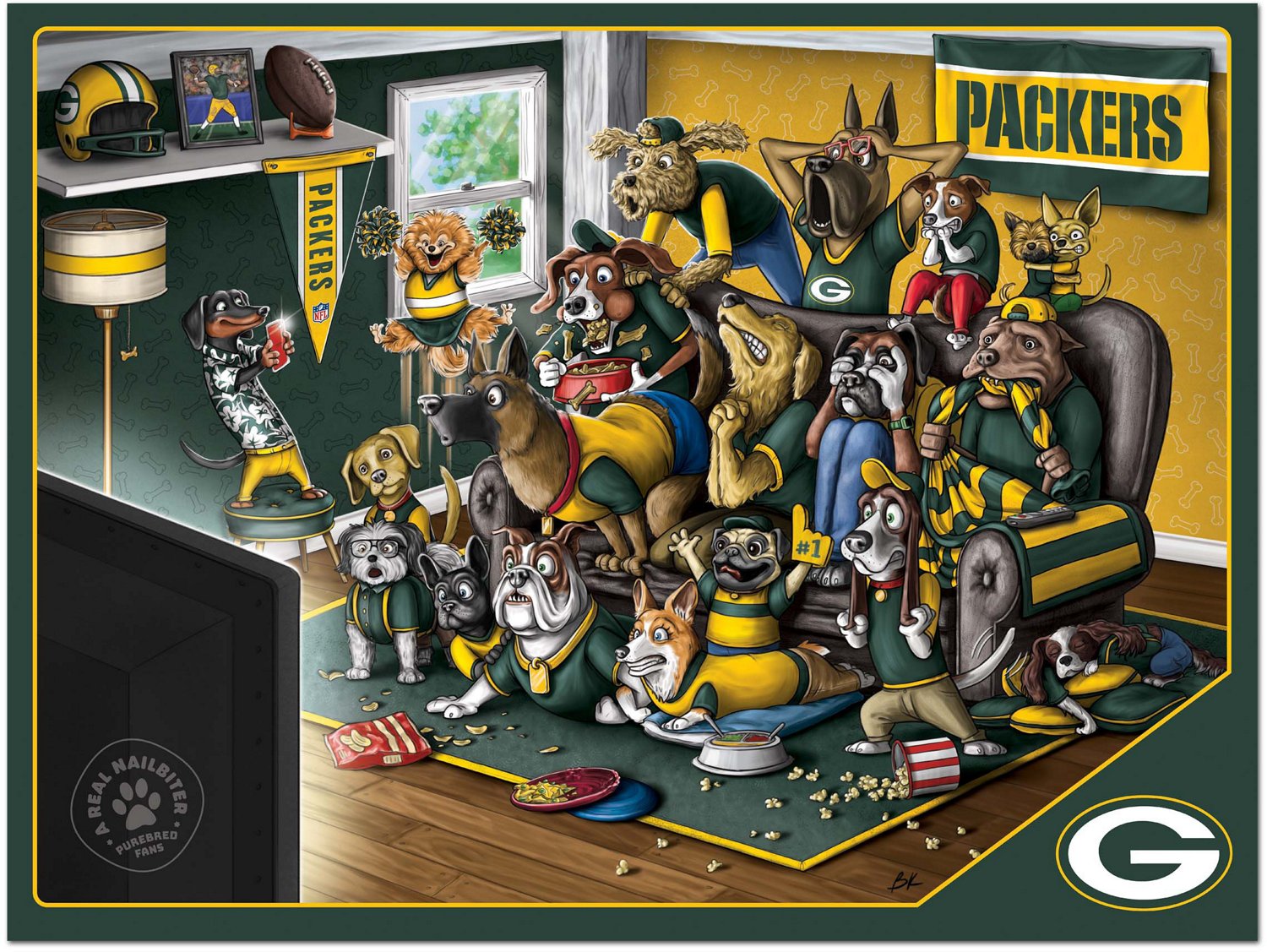 YouTheFan Green Bay Packers Purebred Fans 500 Piece Puzzle  - view number 2