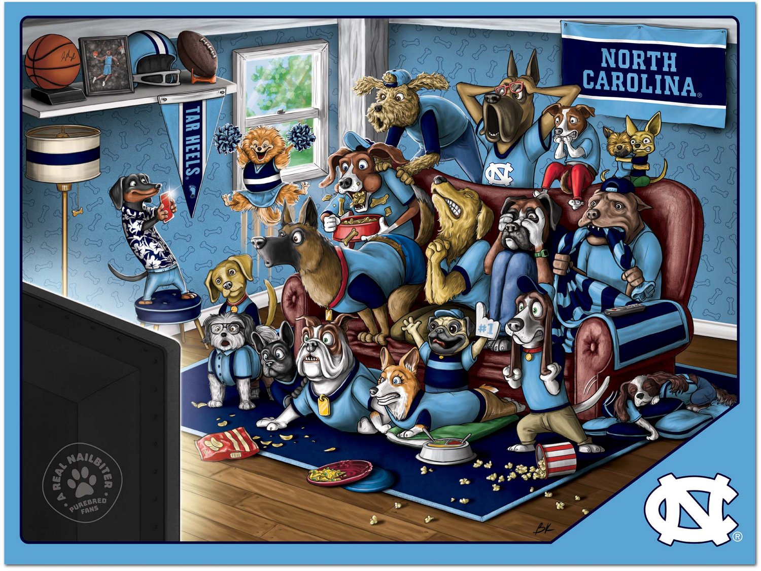 YouTheFan University of North Carolina Purebred Fans 500 Piece Puzzle