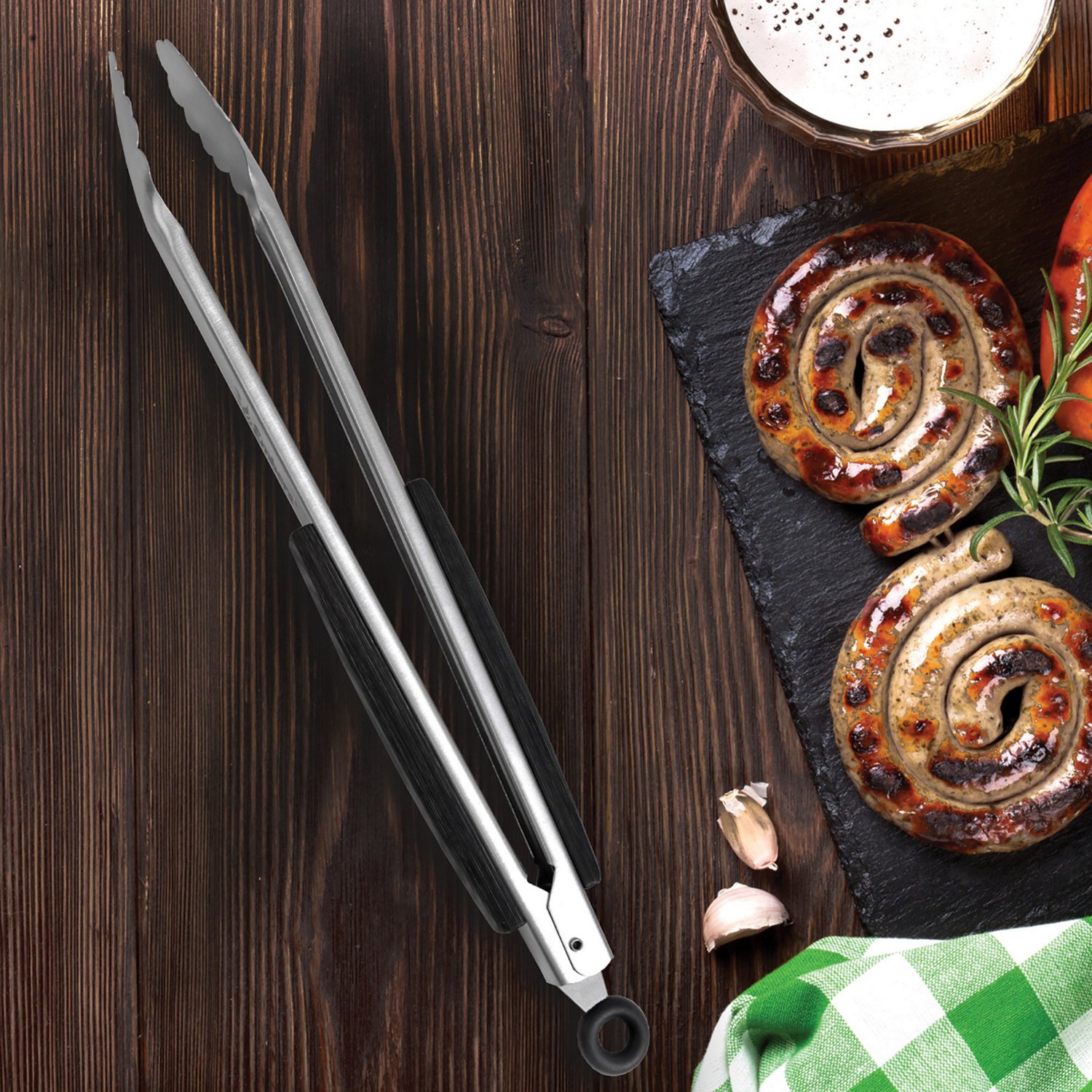 3 Embers Stainless Steel Locking Tongs Academy