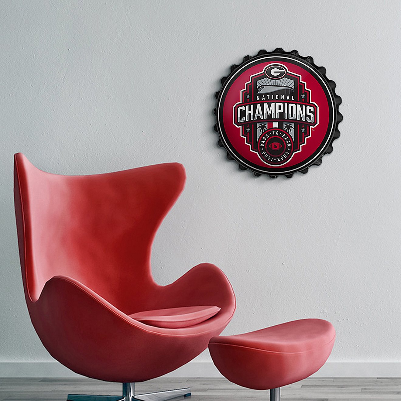 The Fan-Brand University of Georgia National Champions Bottle Cap Sign                                                           - view number 3