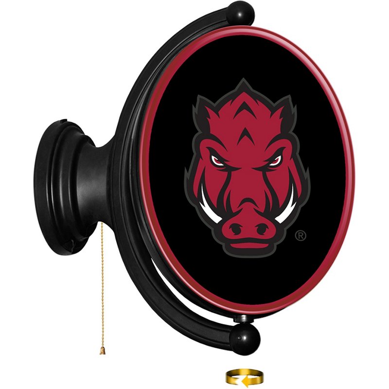 The FanBrand University of Arkansas Oval Rotating Lighted Sign