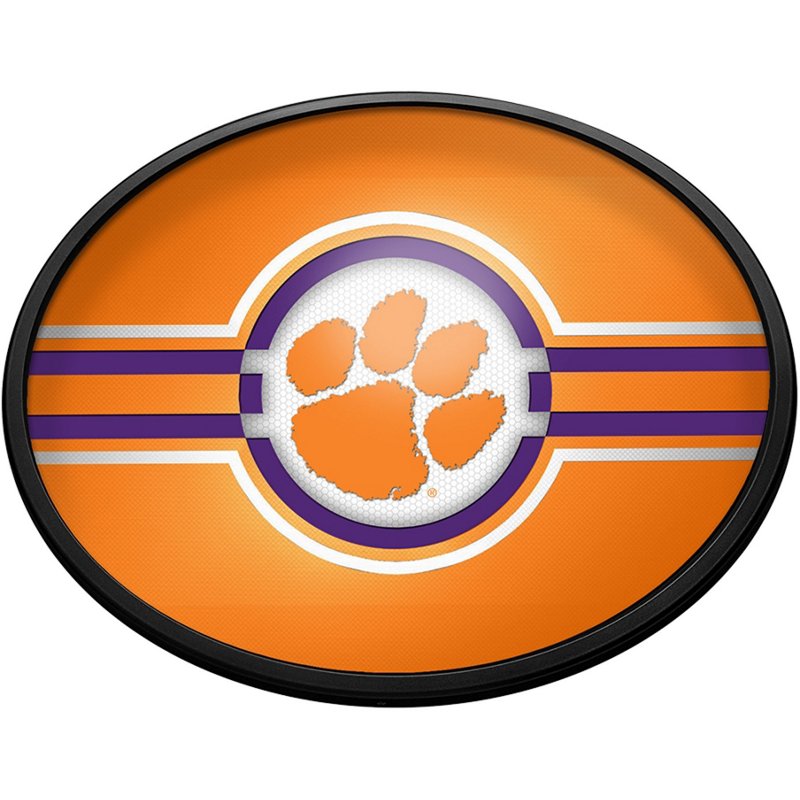The FanBrand Clemson University Oval Slimline Lighted Sign