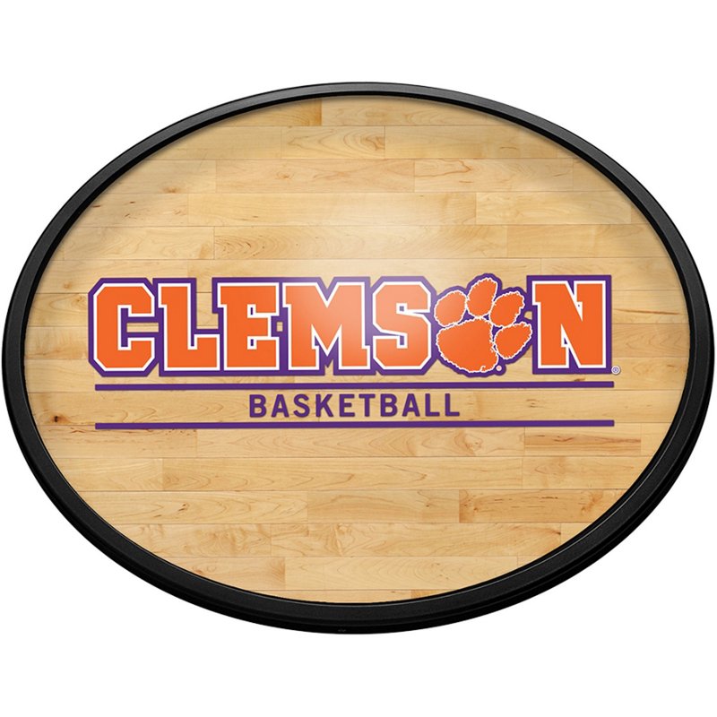 The FanBrand Clemson University Hardwood Oval Slimline Lighted Sign