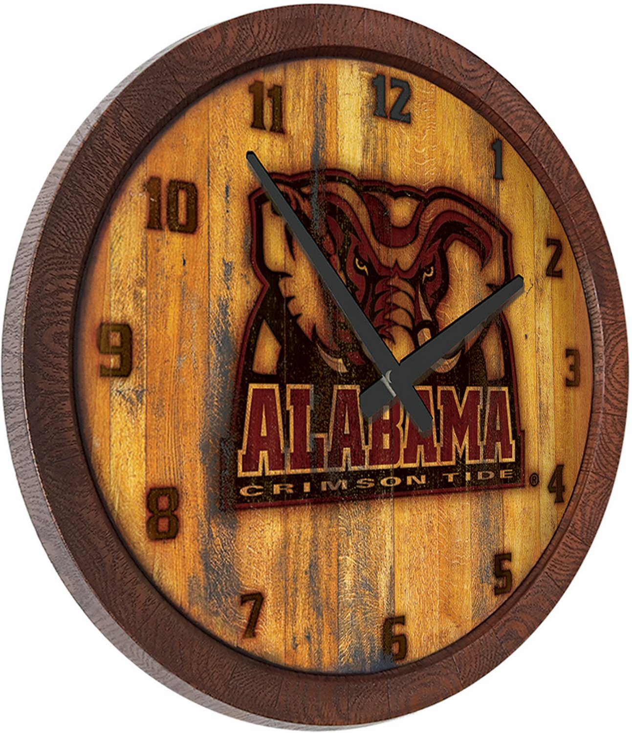The Fan-Brand University of Alabama AL Logo Branded Faux Barrel Top Clock - view number 2