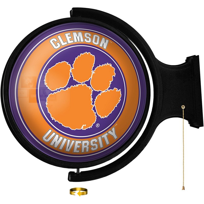 The FanBrand Clemson University Round Rotating Lighted Sign