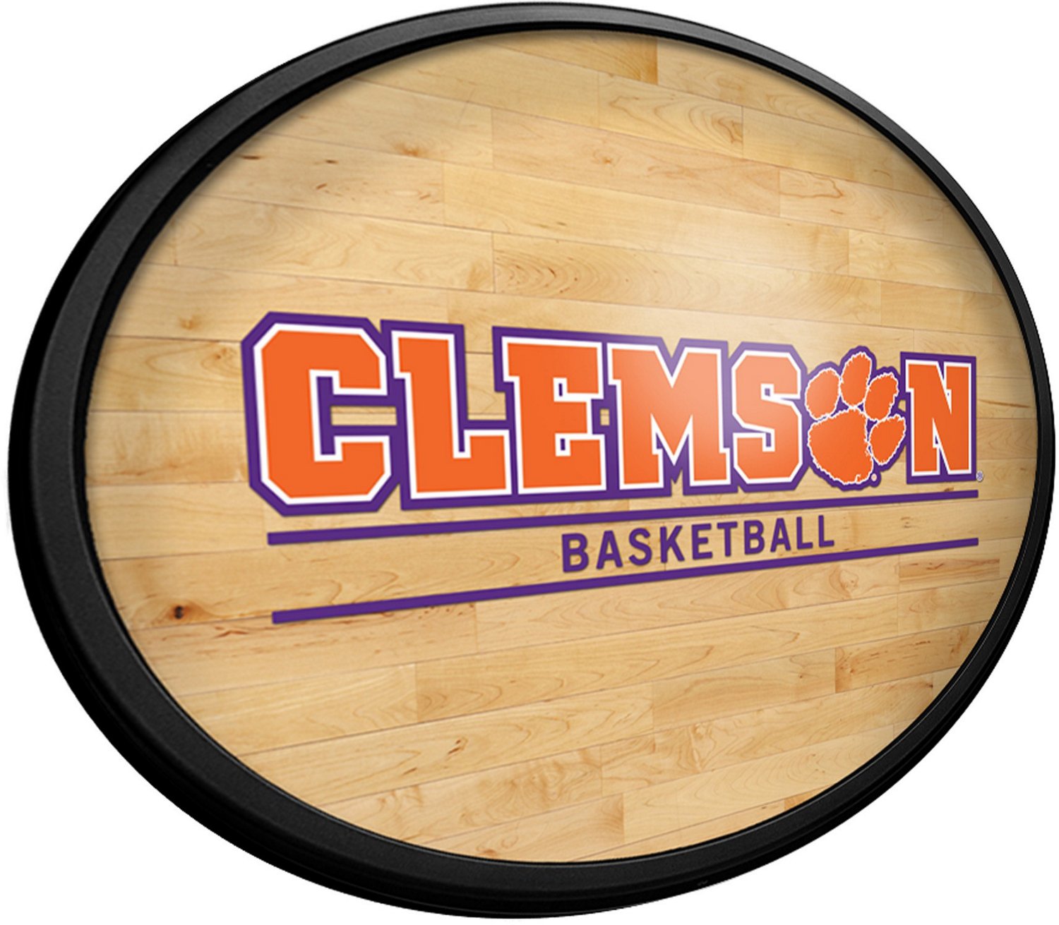 The Fan-Brand Clemson University Hardwood Oval Slimline Lighted Sign - view number 2