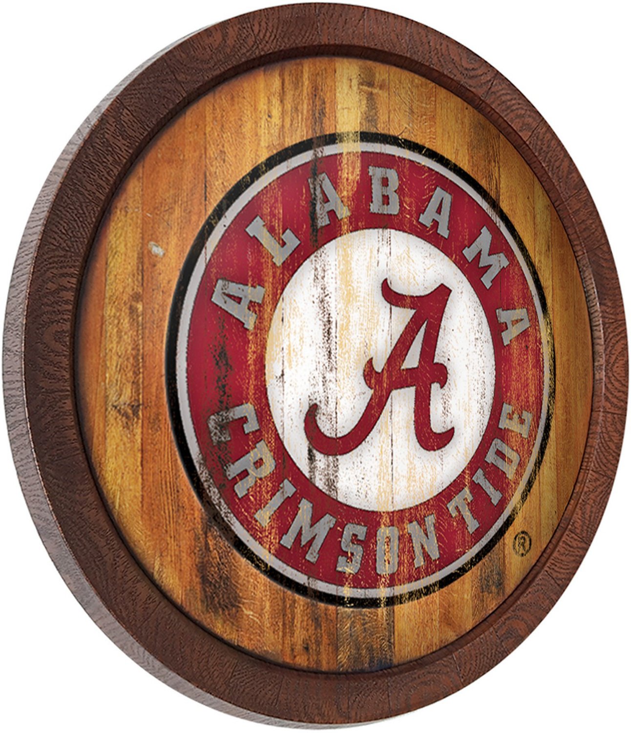 The Fan-Brand University of Alabama School Seal Weathered Faux Barrel Top Sign  - view number 2