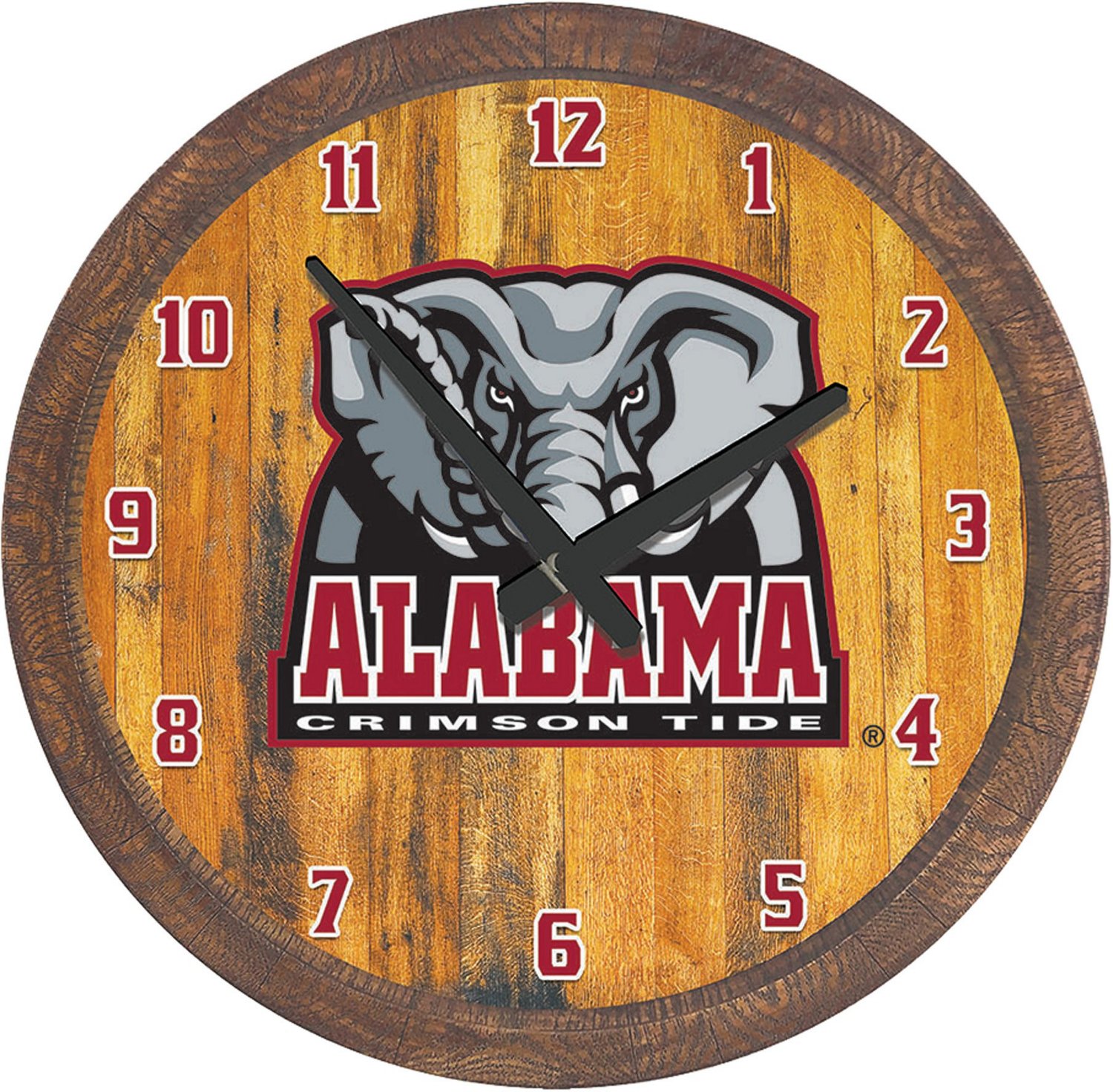 The Fan-Brand University of Alabama Al Logo Faux Barrel Top Clock - view number 1