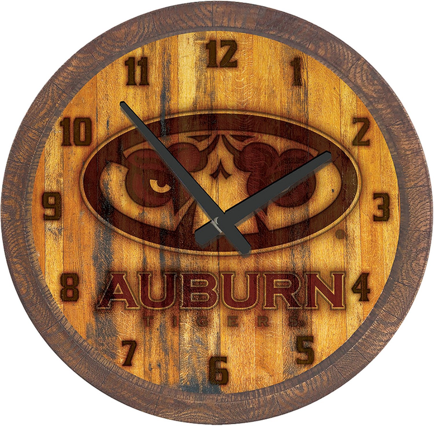 The Fan-Brand Auburn University Branded Faux Barrel Top Clock