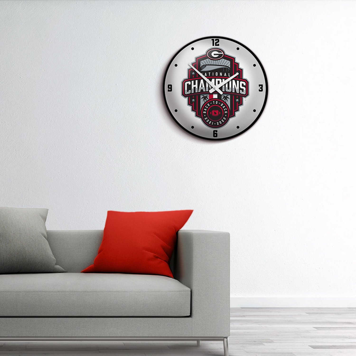 The Fan-Brand University of Georgia National Champions Modern Disc Clock  - view number 3