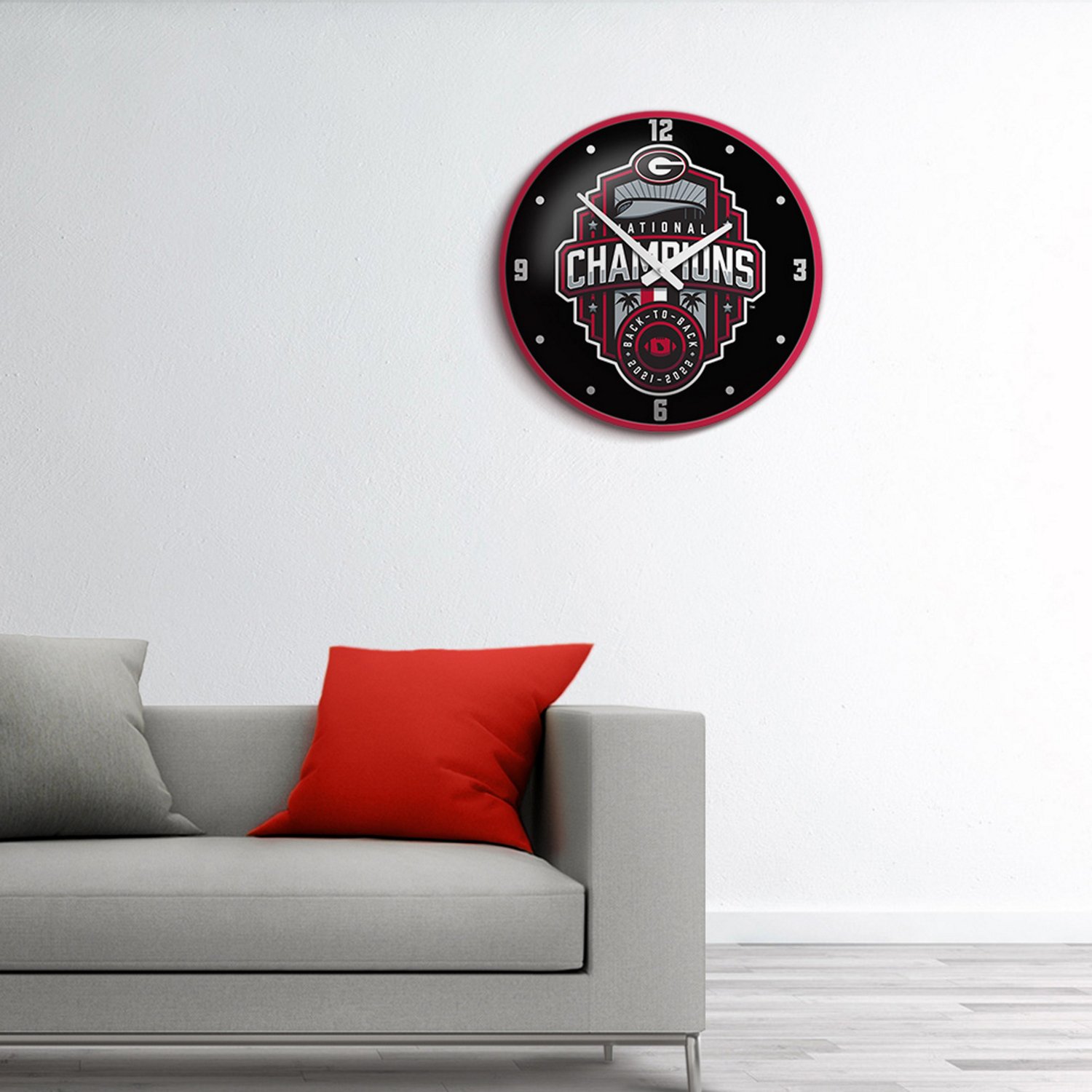 The Fan-Brand University of Georgia National Champions Modern Disc Clock - view number 3