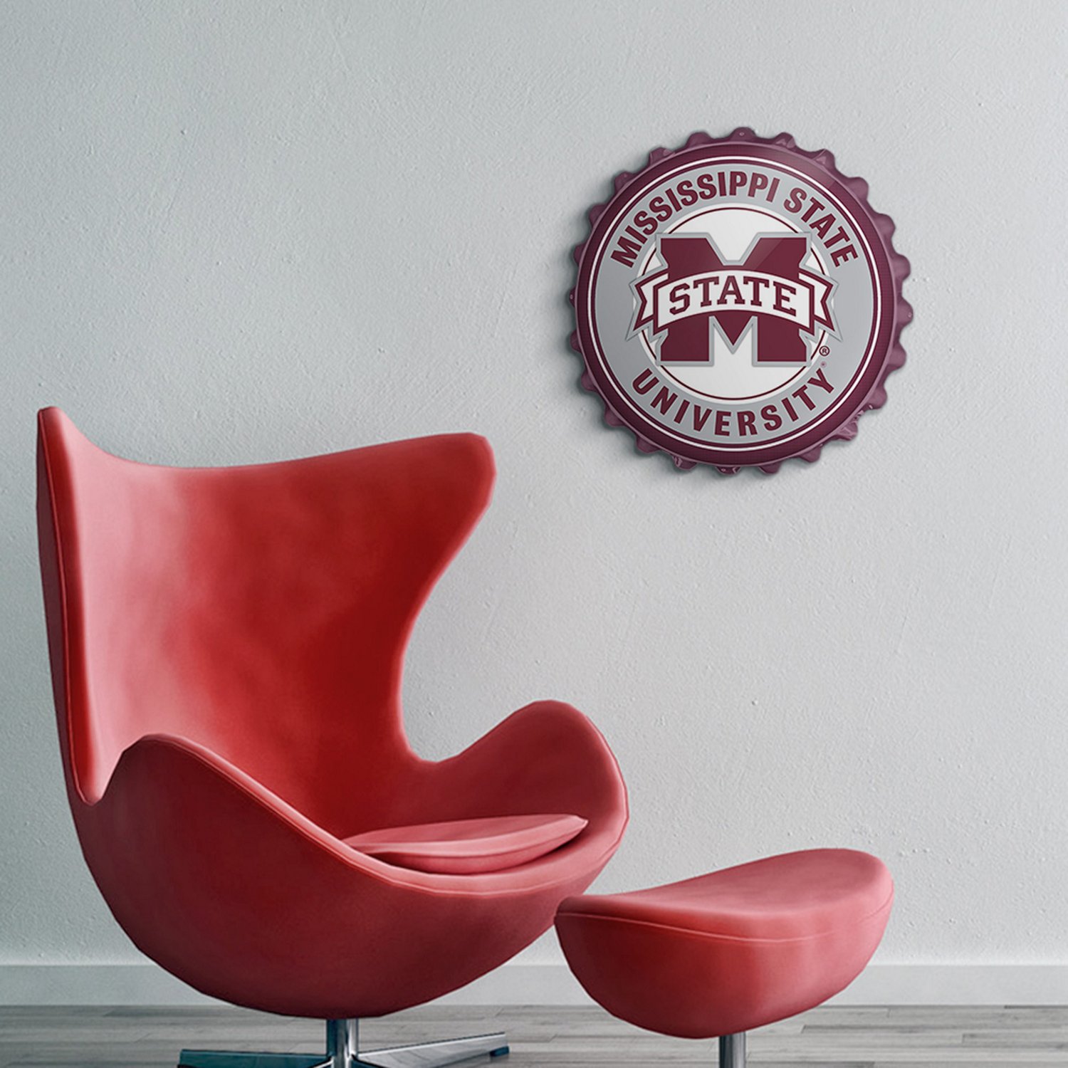 The Fan-Brand Mississippi State University Maroon Bottle Cap Sign - view number 3