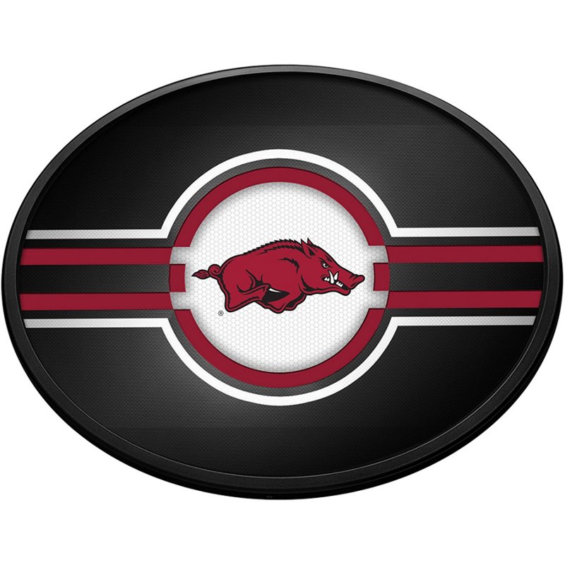 The Fan-Brand University of Arkansas Oval Slimline Lighted Sign Black - NCAA Novelty at Academy Sports